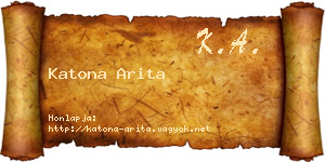 Katona Arita névjegykártya